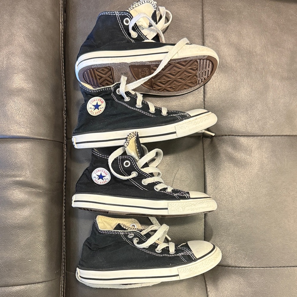 Converse Kids Black High-Top Sneakers Two pairs size 10